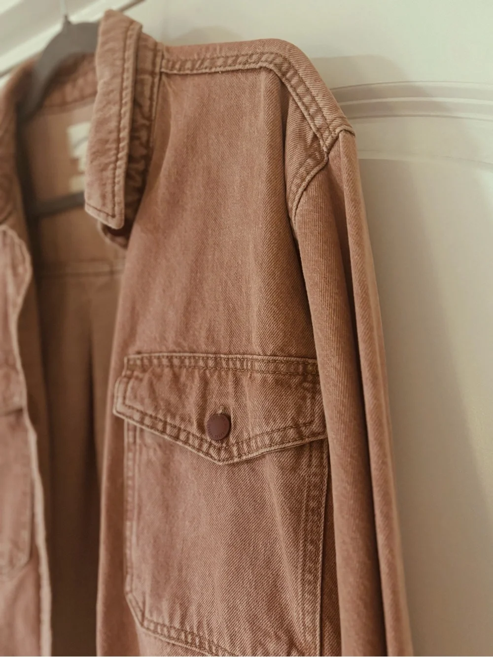Oversized Washed Pink Denim distressed Jacket - Picture 3 of 9